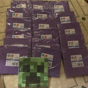 Purple and Green Party Napkins Set